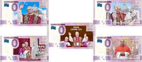 0 Euro 0 Euro biljetten Papa Leone XIV kleur complete set -