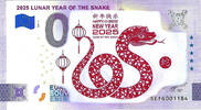 0 Euro 0 Euro biljet Italië 2024 - Lunar 2025 Year of the Snake KLEUR -