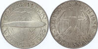 3 Mark Germany Weimar Zeppelin 3 Mark silver 1929 F -