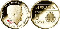 5 Florin 5 Florin 2017 Rode Kruis Aruba in KNM munthouder -