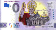 0 Euro 0 Euro biljet Vaticaan 2022 - Pope John Paul II KLEUR -