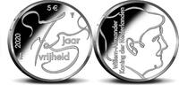 Zilveren Herdenkingsmunten 5 euro 75 jaar Vrijheid 5 euro verzilverd 2020 herdenkingsmunt UNC -