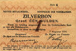 1 Gulden 1 gulden 1 gulden 1914 Zilverbon 01-1c kwaliteit pr- -