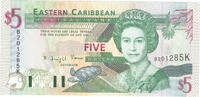 Eastern caribbean $5 nd. unc