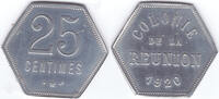 Reunion 25 Centimes Rare grade -