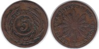 Uruguay 5 Centesimos Republik 5 Centesimos 1854/40 Sun Face -