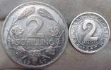 Österreich 2 Groschen und 2 Schilling Leicht berieben.2 Stück.#P1 -