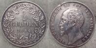 Sachsen-Meiningen 1/2 Gulden Feilspur am Rand.#p21 -