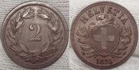 Schweiz - Eidgenossenschaft Cu 2 Rappen #p22 -