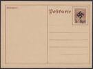 Österreich 6 Rpf. auf 12 Gr. Anschluss Österreich, Ganzsache mit Hakenkreuz-Wertaufdruck -