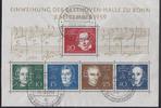 Bundesrepublik Deutschland 1,10 DM Beethoven-Block mit Sonderstempel zur Vereidigung des Bundespräsidenten 15.9.59 -