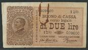 Italien 2 Lire Italia Pi. 37c Vittorio Emanuele III. -