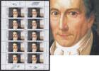 Bundesrepublik 10x 2,25 € 250. Geburtstag Albrecht Daniel Thaer, seltene Rastertype im Kleinbogen -