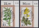 Berlin 30-70 Pfg. Wohlfahrt Blumen mit KBWZ und Ersttag Frankfurt am Main, Eckverzahnung! -