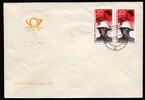 DDR 20 Pfg. Pappchinese, 2 Exemplare mit Tagesstempel auf FDC vom 7.11.58 11:00(!), geprüft! -