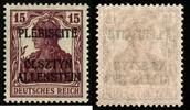 Allenstein 15 Pfg. 4 I a, sog. 'Siegesmarke', Germania mit Aufdruck -