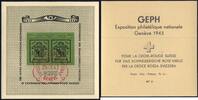 Schweiz 3 Fr. 'Genfer Briefmarkenausstellung' Block mit rotem Sonderstempel -
