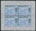 Schweiz 4x 5 Fr 'Stickerei' kompletter Kleinbogen, der auch als Block gesammelt wird -