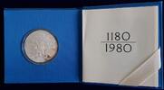 Bundesrepublik Deutschland BAYERN '800 Jahre Wittelsbach - 1180-1980' Ar-Medaille im Klappfolder -