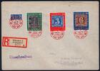 Bundesrepublik Deutschland '100 Jahre Dt. Briefmarke' auf R-Brief mit ROTEM Sonderstempel München -