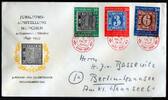Bundesrepublik 10 - 30 Pfg. 113-15 '100 Jahre Deutsche Briefmarken' Schmuckbrief mit rotem Sonderstempel -