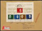 Bundesrepublik Deutschland 'Beethovenblock' sauber mit Tagesstempel vom 31.12.61 auf Letzttags-R-Brief -