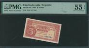 CSSR 5 Kor. 1949 Pi. 68a Pet Korun Serie A 55 PMG 55 UNC