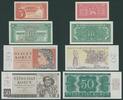 5 - 50 Kor. 1949 CSSR Pi. 68-71a  cpl. Set alle 4 Scheine, Höchstwerte MIT Papierfasern im linken Rand UNC
