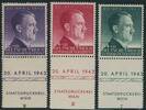 Generalgouvernement 12-84 54. Hitler-Geburtstag, kpl. Satz mit Druckvermerk und Formnummern -