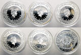 Niue / Belarus 6 x Dollar / 20 Roubles 2010-2013 Butterflies series Proof