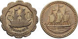 France 20, 30 Centimes XX cen. Amusement Tokens VF/VF+