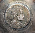 Ethiopia, Menelik II Silver bowl / saucer with 1900 1 Birr coin XF