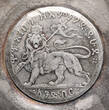 Ethiopia, Menelik II Silver bowl / saucer with 1900 1 Birr coin XF