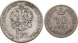 Austria , Franz Joseph I, 1/4 Florin, 10 Kreuzer 1861 V aVF/Fine