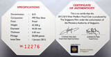 Singapore Silver Piedfort, 10 Dollars 2012 Year of the Dragon Proof