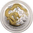 Australia 1 Dollar 2012 P Year of the Dragon - gold-plated BU