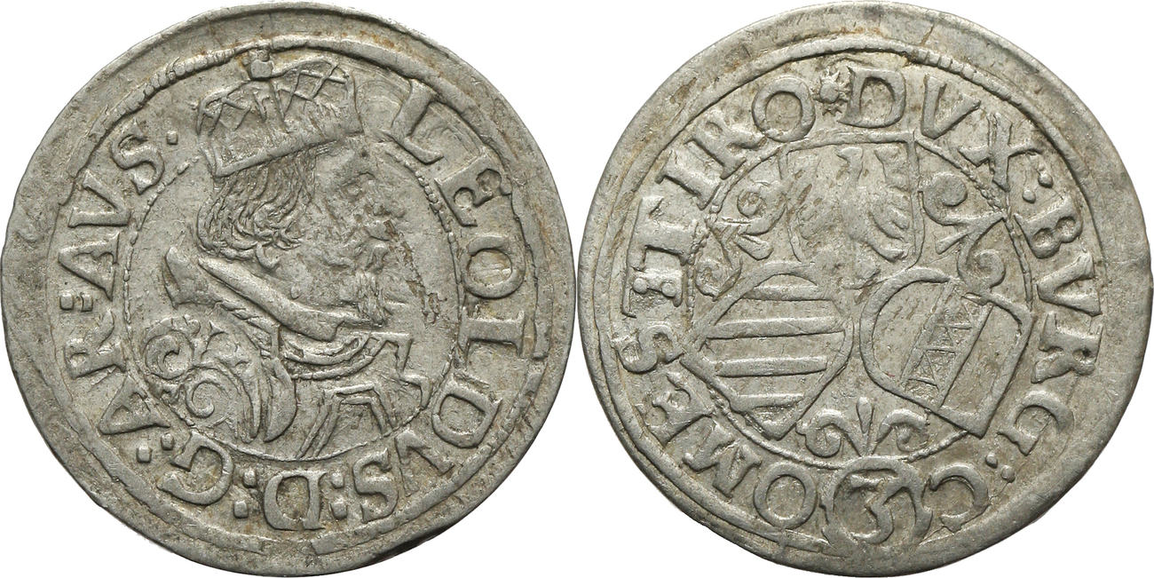 The Holy Roman Empire 3 Kreuzer No date Leopold V Archduke, (1618)-1625 ...