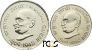 India Republic 50 paise & 1 Rupee Ghandi -
