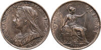 Great Britain, Victoria 1 Penny 1901 XF