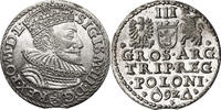 Trojak (3 Groschen) 1592 Poland, Zygmunt III Waza Marienburg fast St