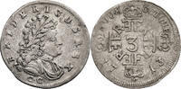 3 Gröscher 1713 CG Preussen, Friedrich I Königsberg ss+
