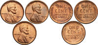 Set of 3 x 1 Cent 1949 P, S, D USA  fast St
