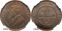 Australia 1/2 Penny 1912 H George V NGC MS 61 BN