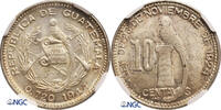 Guatemala 10 Centavos 1944 top grade NGC, only 1 pcs. (Rare date) NGC MS 67