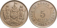 British North Borneo 5 Cents 1941 H aUNC/XF+