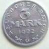 Deutschland 3 Mark 3 Mark Verfassungstag 1922 G Stempelglanz! -