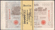 Deutschland 1000 Mark x 20 Ros 45 20 x 1000 Mark kassenfrische Scheine in originaler Banderole fortlfd. Nr -