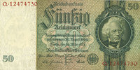 GERMANY 50 reichsmark Allemagne. Billet. 30.3.1933, série F/Q -