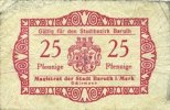 GERMANY - EMERGENCY NOTES (1914-1923) A - J 25 pfennig Baruth. Stadt. Billet. n.d. -