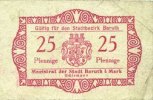 GERMANY - EMERGENCY NOTES (1914-1923) A - J 25 pfennig Baruth. Stadt. Billet. n.d. -